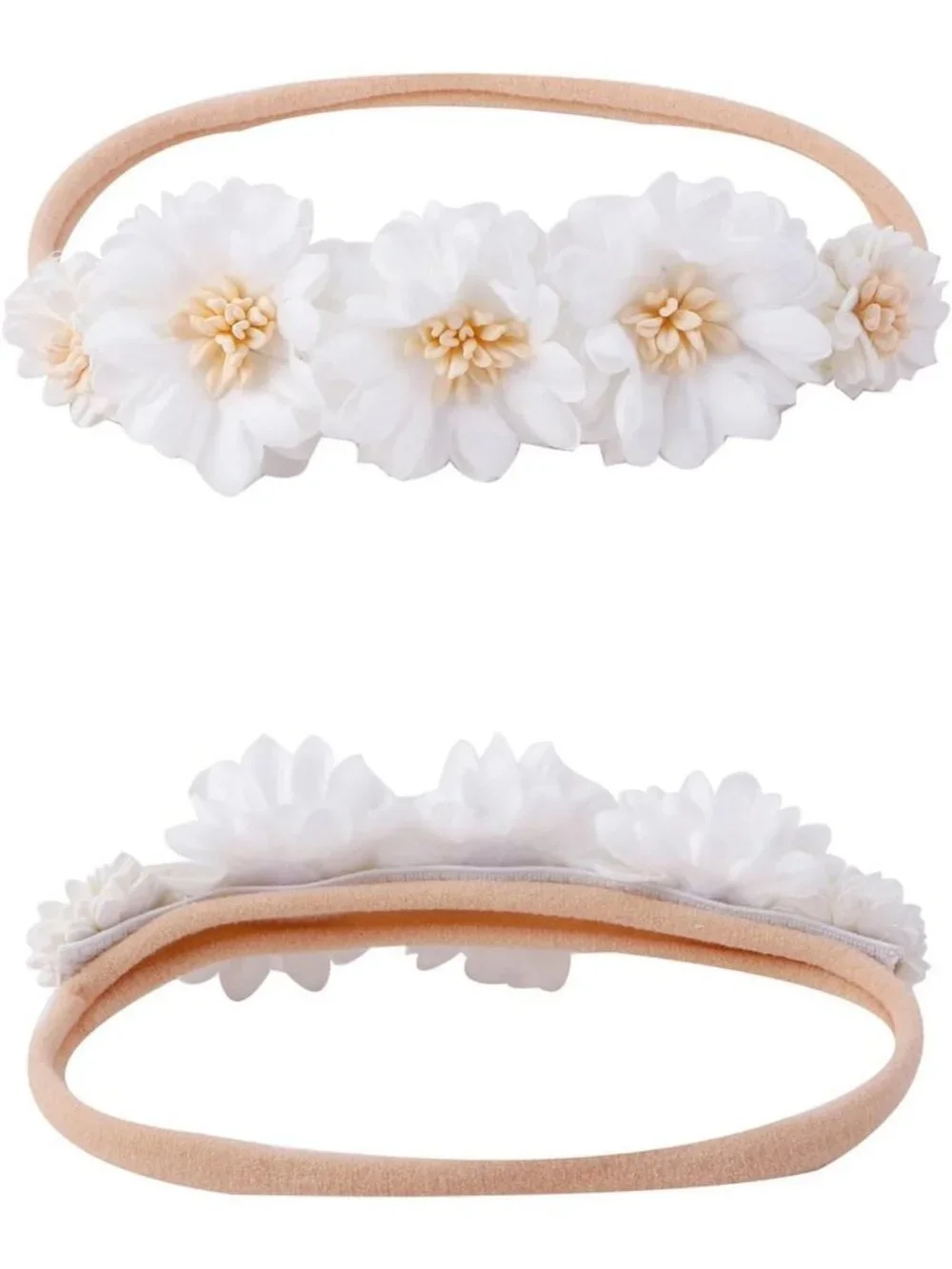 6PCS Baby Girl Flower Headbands - Soft Nylon Elastic Hair Accessories for